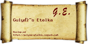 Gulyás Etelka névjegykártya